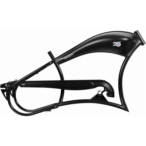 Tracer FM-Twenty5 E-bike Stretch Cruiser Frames, Hi-ten Steel Frame, with Battery Holder and Chain Guard, for 26" x3.0, 4.0 Fat Tire, Black