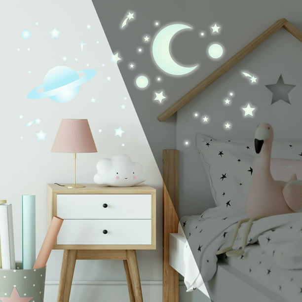 Roommates Glow In The Dark Celestial Stars L And Stick Wall Decals Com - How Do You Make Wall Decals Stick Better