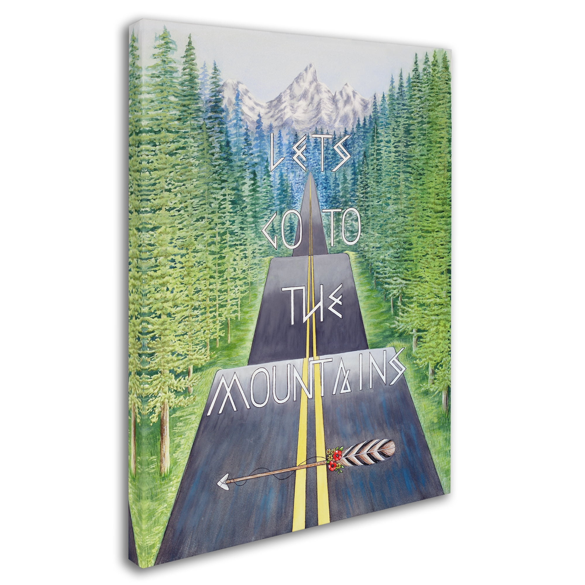 Trademark Fine Art 'Mountain Travel Quote' Canvas Art by Michelle Faber