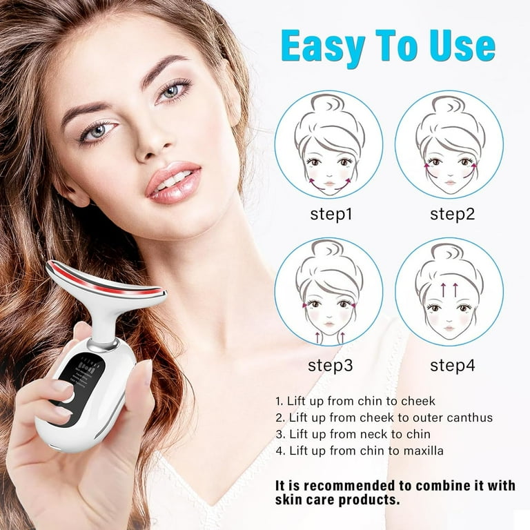 Hinzonek Red Light Therapy for Face, Face Massager, 3 Modes