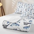 thumbnail image 4 of Manfei Cartoon Fishing Quilt King, FarmhousePike Fish King Coverlet Set, Light Blue, 3pcs, 1 Bedspread and 2 Pillowcases, 4 of 7