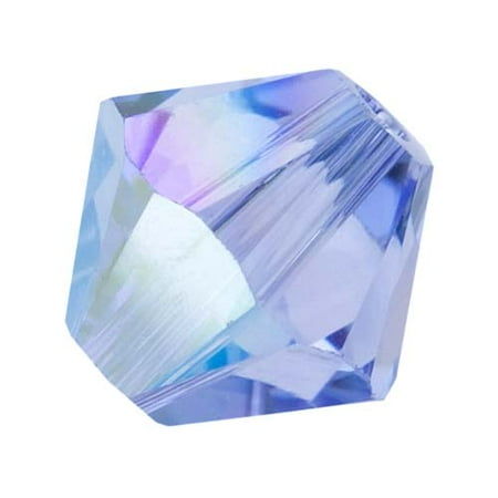 - Swarovski Crystal, #5328 Bicone Beads 4mm, 24 Pieces, Light Sapphire AB