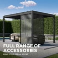 thumbnail image 5 of Mirador 10' x 13' 111S Outdoor Pergola Gazebo,Full Aluminum Frame w/ Adjustable Roof, Charcoal, 5 of 11
