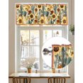 thumbnail image 7 of Rod Pocket Window Valances Watercolor Cactus Sunflower Flower Leaves Short Kitchen Curtains Vintage Plant Window Treatment Drapes for Bedroom Bathroom Living Room 54x18In,1 Panel, 7 of 7