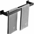 thumbnail image 1 of Matte Black Double Towel Bar Towel Rack Wall Mounted Stainless Steel 2 Bars Bathroom Shelf - 40Cm, 1 of 5