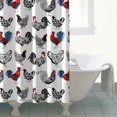 thumbnail image 4 of White Chicken Folk Pattern Shower Curtain 84"x72" ,Bathroom Decorative Shower Curtains Set with 12 Hooks,Modern Waterproof Washable Shower Curtain, 4 of 6