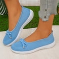 thumbnail image 4 of Womens Breathable Knit Mesh Slip On Loafers Casual Bow Ballet Flats Shoe Comfortable Round Toe Lightweight Walking Shoe Business Office, 4 of 8