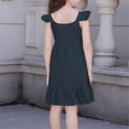thumbnail image 5 of NAISIBABY Girls Pleated Dresses, Sleeveless Summer Casual Cute Swing Kids Party Princess Sundress Navy 7T, 5 of 6