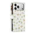 thumbnail image 3 of Wallet Case For iPhone 17 Pro Max 6.9-inch, Flower Pattern Flip Zipper Purse Leather Cover With Card Holder, Detachable Wristlet & Shoulder Strap, Shockproof ,Kickstand Phone Case For Women,Yellow, 3 of 9