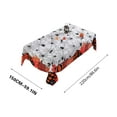 thumbnail image 3 of RBCKVXZ White Halloween Table Cloth with Pumpkin Spider Web Bat - 51 x 87 Inch Waterproof Wrinkle Free Rectangle Tablecloth, Polyester Fabric Table Cover for Halloween Party Decoration, 3 of 4