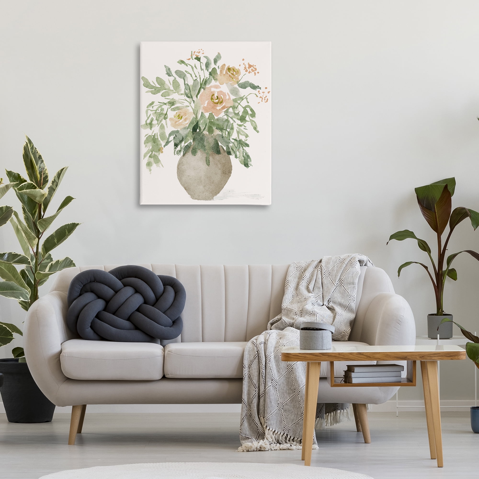 Stupell Industries Peach Roses Bouquet Plants & Flowers Painting Wrapped Canvas Art Print Wall Art, 30 x 40