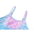 thumbnail image 3 of Serdomi Girls Adjustable Double Strap Swimsuit for Kids Iridescent Scale Print One-Piece Bathing Suit Size 8, 3 of 7