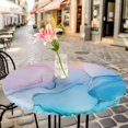 thumbnail image 3 of Pink Blue Marble Elastic Fitted Round Table Cover Modern Abstract Art Waterproof Outdoor Tablecloth for Holiday Party, Picnic, Patio & Dining Fits Tables Up to 55"-60", 3 of 8