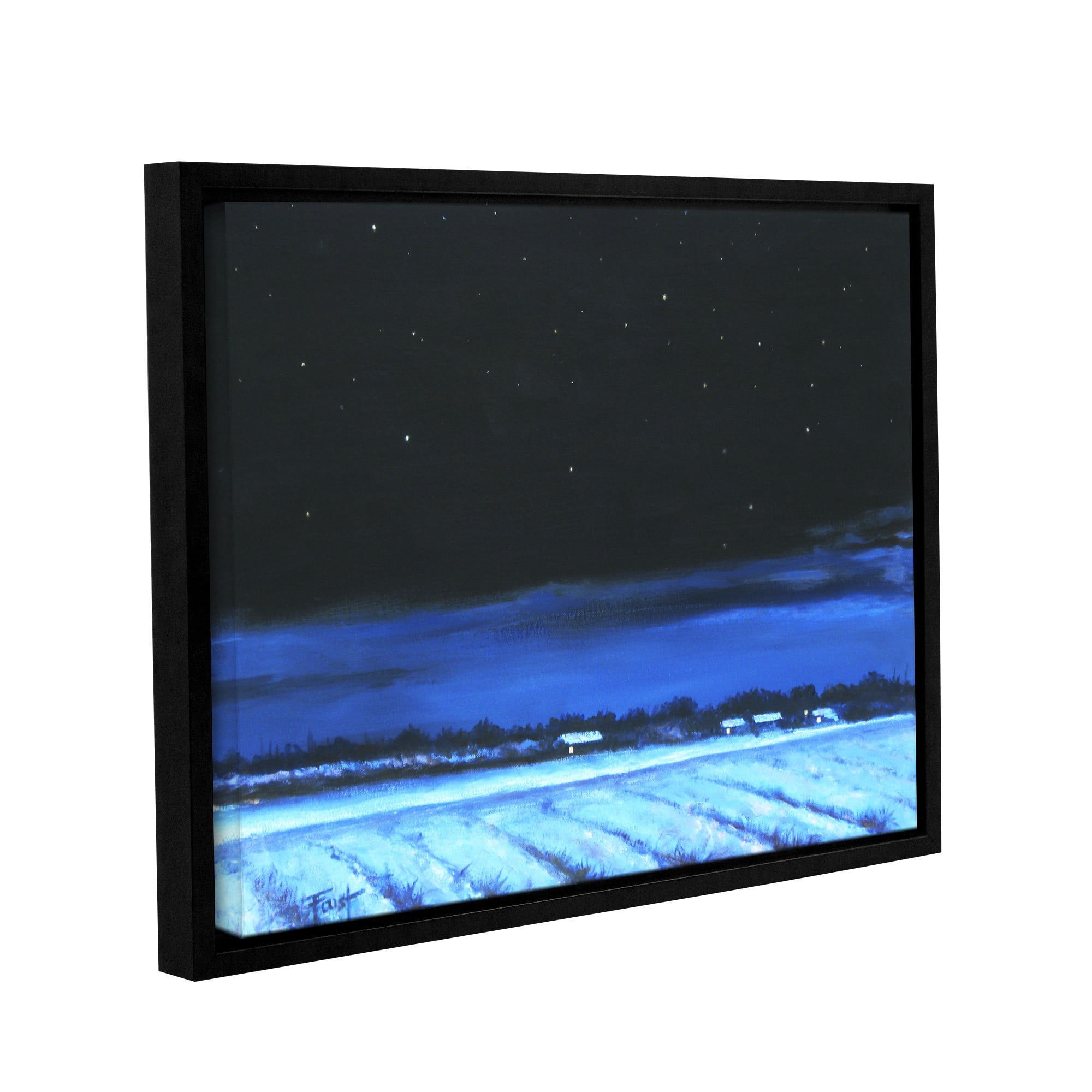 ArtWall Gene Foust "Snowy Nights" Gallery-Wrapped Floater-Framed Canvas