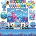 thumbnail image 2 of Suministros de decoración para fiesta de cumpleaños con temática de Blues Clues, vasos de papel, platos, servilletas, globos para baby shower, pistas de Blues, 2 of 5