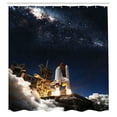 thumbnail image 3 of Ambesonne Galaxy Shower Curtain, Galaxy Solar Adventure, 69"Wx84"L, Blue White, 3 of 5