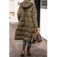 thumbnail image 3 of Solid Color Hooded Cotton Jacket Long Sleeve Double-sided Wear Slim Fit Elegant Cardigan Coat Top, 3 of 8