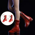 thumbnail image 3 of kusrkot Custom 1/6 Scale Middle Leather Boots Shoes for HT Toy 12 Inch Figure Women Body red, 3 of 9