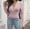 Pink, variant on Women's Wrap Deep V Neck Cropped Sweaters Shirt Fall Long Sleeve Knit Pullover Sweater Tops Tee Casual for Going Out