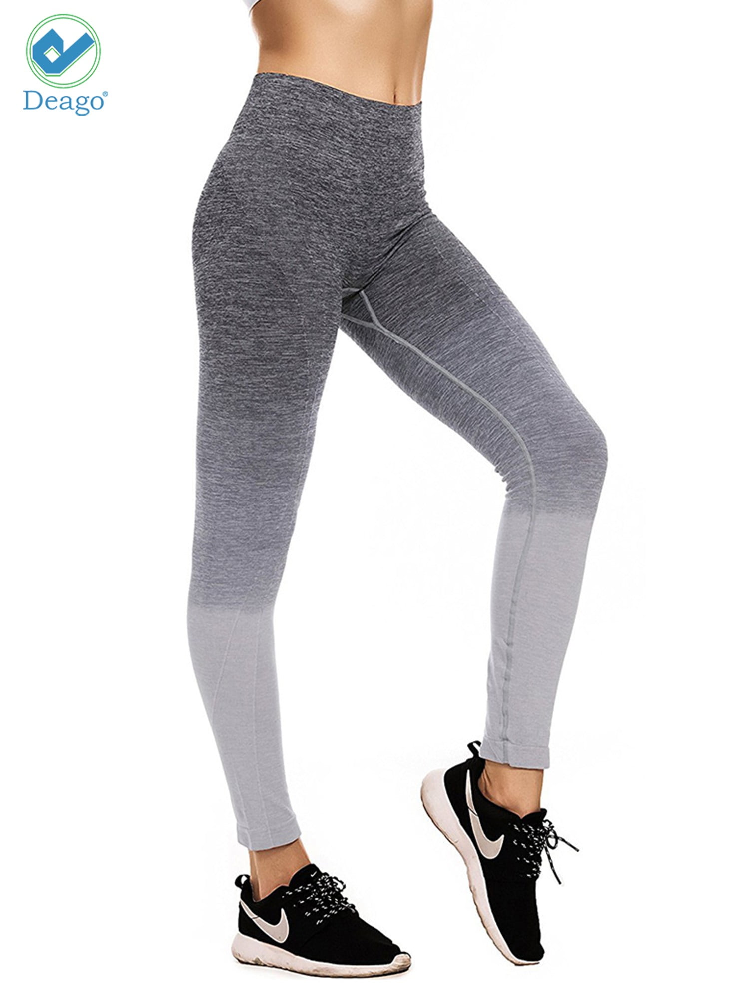 US Womens Yoga Compression Leggings Ombre Fitness Sports Jogging Pants Trousers 