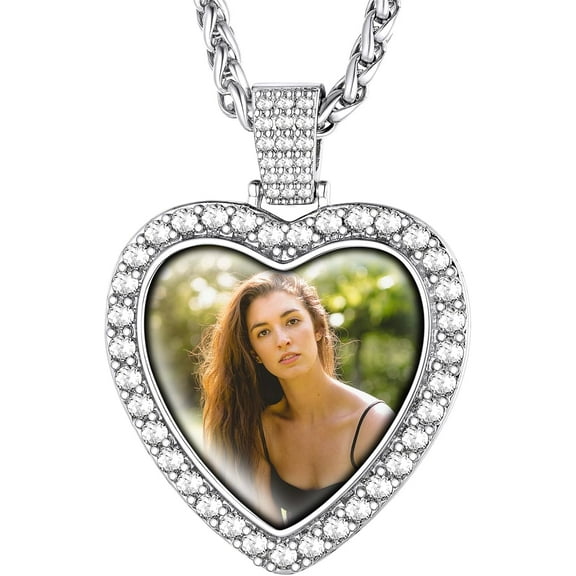 Women Heart Photo Pro Necklace with Picture Inside,Custom Necklace for Women Memorial Jewelry Gifts for Mothers Day Christmas (with Gift Package)[s849]