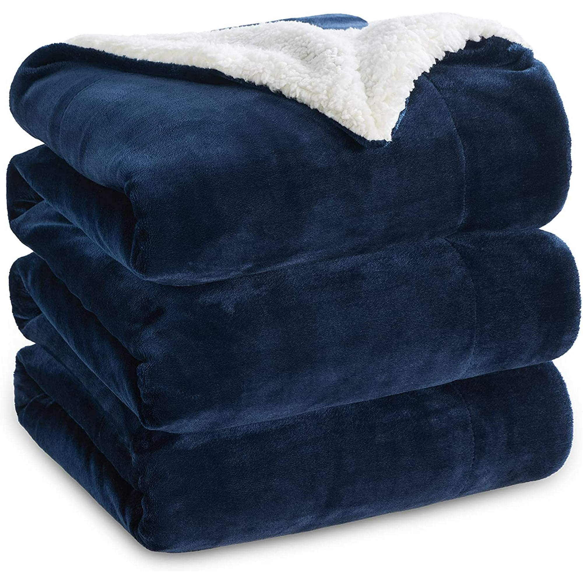 Htooq Sherpa Fleece Bed Blankets Queen Size Navy Blue Thick Fuzzy Warm Soft Large Queen Blanket For Bed 9htooq X9htooq Inches Other