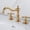 SLT3PC1-G, variant on Basin Faucet 3 Pcs Set Black Brass Dual Handle Bathroom Sink Faucet Hot and Cold Water Tap 3 Hole Bath Mixer Tap