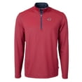 thumbnail image 2 of Men's Cutter & Buck  Red Cincinnati Reds Americana Logo Virtue Eco Pique Stripe Recycled Quarter-Zip Pullover Top, 2 of 3
