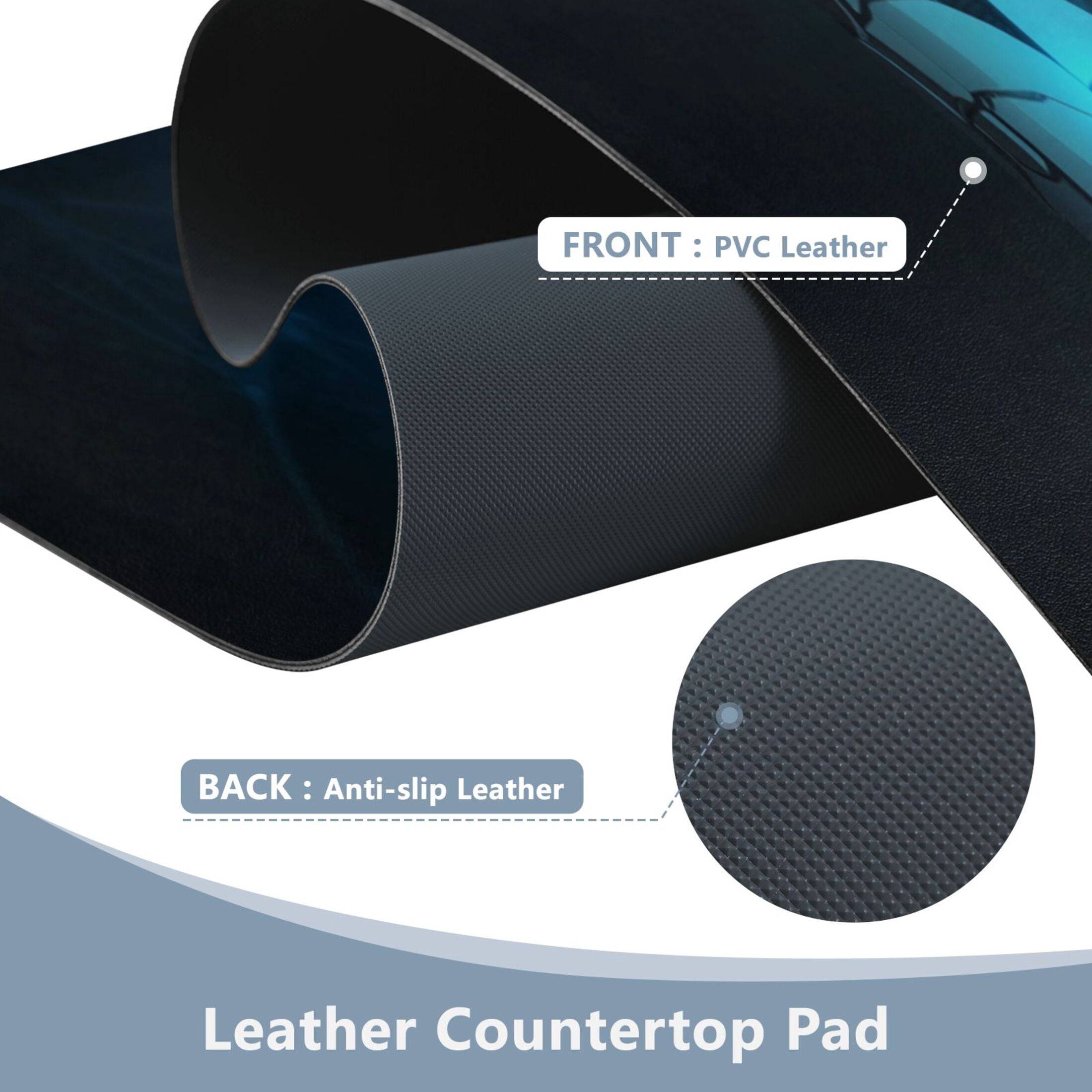 Leather Keyboard and Mouse Desk Mat Office Desk Accessories Protective Office Desk Decor Desk Pad Mat for Gaming, Work from Home, Office Robot Hand 23.6" x 47.2"