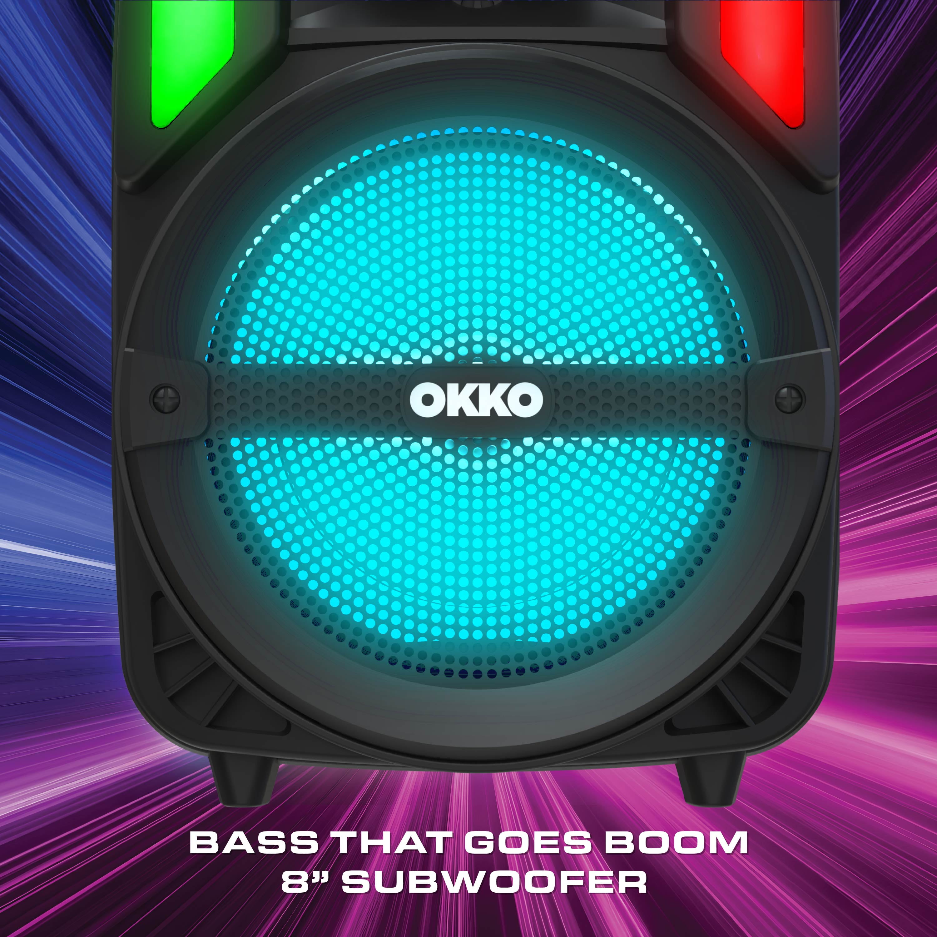 Okko Megabass V3 Jobsite Portable Bluetooth Speaker and Karaoke System with LED Lights  (图5)