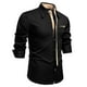 thumbnail image 1 of Blusa y camisa de manga larga con cuello vuelto para hombre, informal, a la moda, con botones sólidos, de poliéster, de manga larga y cuello vuelto., 1 of 9