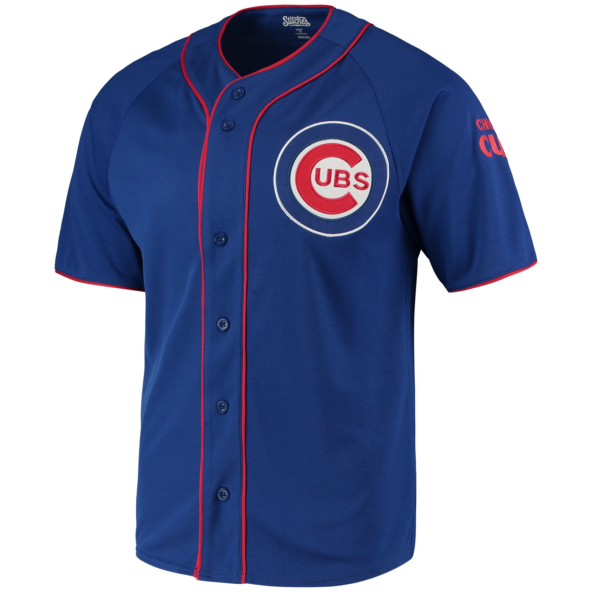 Men's Stitches Royal Chicago Cubs Team Color Full-Button Jersey
