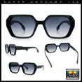 thumbnail image 2 of Womens Geometric Octagonal Classy Plastic Designer Fashion Sunglasses [Black Grey - Smoke], 2 of 7