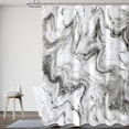thumbnail image 2 of Grey Marble Shower Curtain, Abstract Modern Decorative Fabric Shower Curtain Set with 12 Plastic Hooks, Weighted Hem, Hotel Luxury Water Resistant Cloth Shower Curtains for Bathroom, 72x72, Gray, 2 of 6