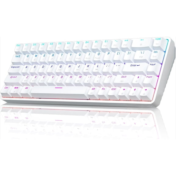 Wireless Mechanical Keyboard, 60% Gaming Keyboard with Blue Switch, Triple Mode 2.4GHz/USB-C/BT5.0, RGB Backlit, Anti-Ghosting Keys