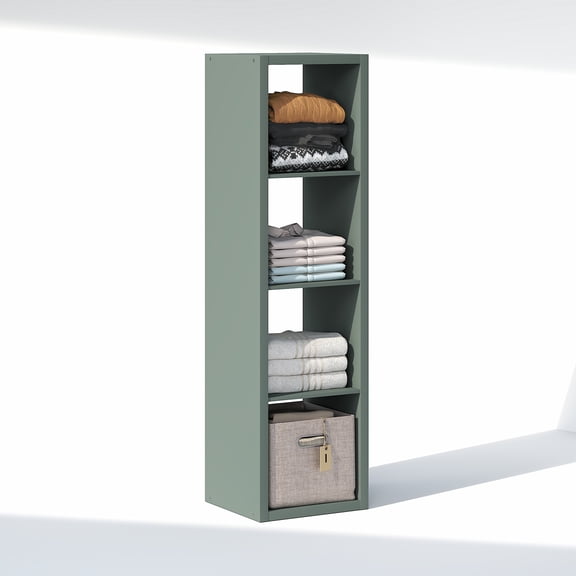Furinno CUBIC 4-Cube Open Shelf Extra Thick Frame Sage Green