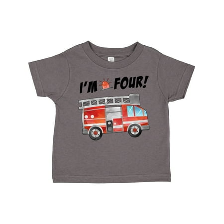 

Inktastic I m 4 Fire Truck 4th Birthday Gift Toddler Boy or Toddler Girl T-Shirt