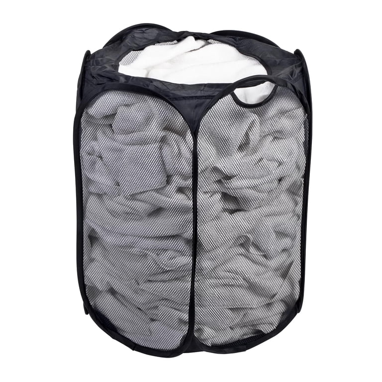 Mainstays Black Pop-Up Hexagon Mesh Laundry Hamper photo 3