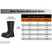 Dream Apparel Mens Motorcycle Leather Boots Biker Boots Riding Boots Black Waterproof