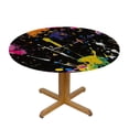 thumbnail image 3 of PIKWEEK  Colorful Ink Splashes Fitted Round Tablecloth with Elastic Edge Waterproof Table Cover Table Cloths Modern Tables Decoration for Dining Table,Picnic,Party (S), 3 of 7
