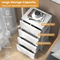 thumbnail image 7 of CRXX 5-Drawer Plastic Rolling Storage Cart, Mobile Storage Cabinet with 4 Universal Wheels, Vertical Storage Tower Container Unit for Living Room, Bedroom, Home Office, White(16”x13”x31” ,5 Drawers), 7 of 7