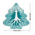 thumbnail image 7 of Stylish Metal Hanging Christmas Tree Wind Spinner - Geometric Design with White Trunk & Teal Background for Garden Decor, 7 of 7