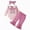H1754-Pink, variant on TOWED22 Baby Girl Clothes Fall Winter 3pc Set Long Sleeve Crew Neck Print Romper Bodysuit Bell Bottom Pants Headband Jumpsuit Set(Pink,6-9 M)
