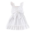 thumbnail image 3 of Shachafan Girls Sleeveless Flutter Dress With Bowknot Backless Summer Casual Party Wear Toddler Baby Floral Print Outfit Girls Holiday Outfits, 3 of 9