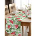 thumbnail image 3 of Burlap Table Runner 36 Inches Long, Summer Tropical Watermelon Non-Slip Kitchen Table Runners for Dining Room Everyday Use Party Table Decorations Green White Buffalo Plaid, 3 of 9