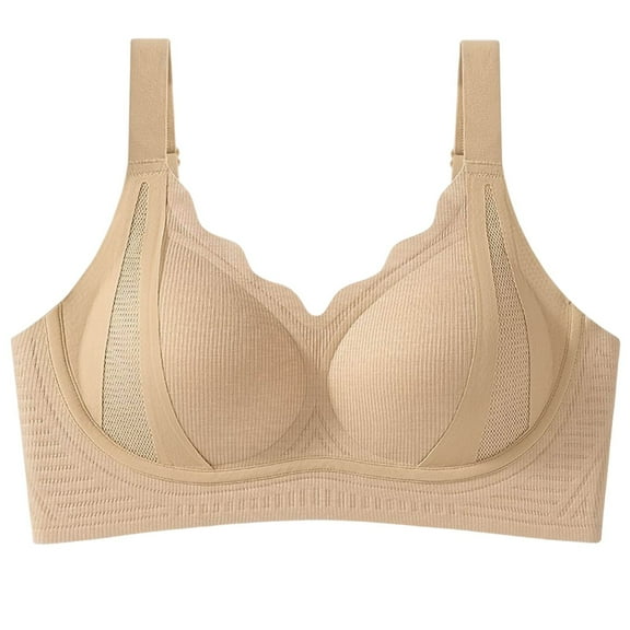 Zpanxa Seamless Wireless Bra for Women, Thin Gathered Design with Soft Support and Breathable Comfort