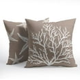 thumbnail image 3 of Summer White and Gray Starfish Pillow Covers 16x16 Inch Set of 2 Beach Sea Coral Throw Pillowcase Cotton Linen Square Decorative Nautical Coastal Cushion Cover for Sofa Bedroom Indoor Outdoor Party, 3 of 6
