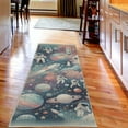 thumbnail image 3 of Ambesonne Outer Space Decorative Rug Carpet, Cartoon Galaxy Clouds, 2' 5" x 7' 5", Pale Blue Pale Salmon, 3 of 3
