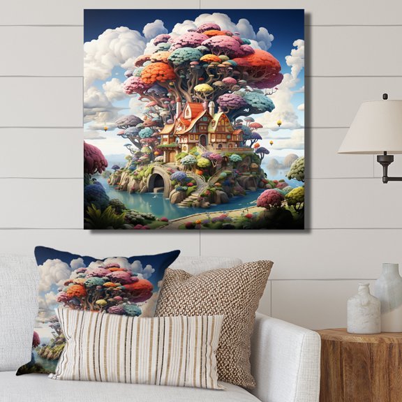 Designart "The Wishing Tree House Dreams in Nature II" Vangogh Canvas Print