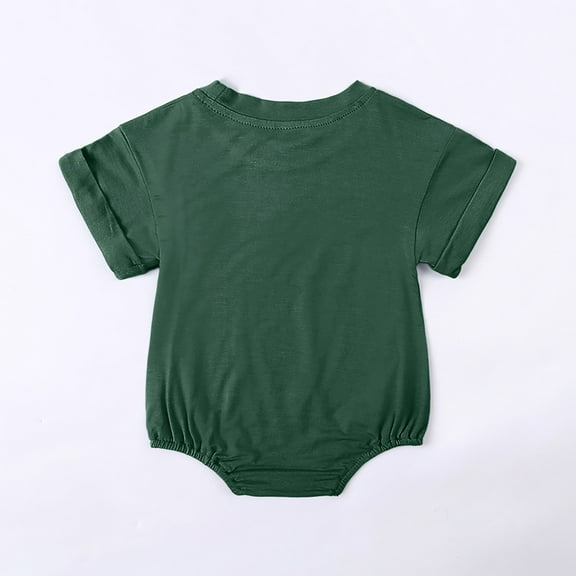Baby Onesies Girl Infant Toddler Short Sleeve Solid Newborn Romper Jumpsuit Baby Boy Romper Army Green 6-12 Months